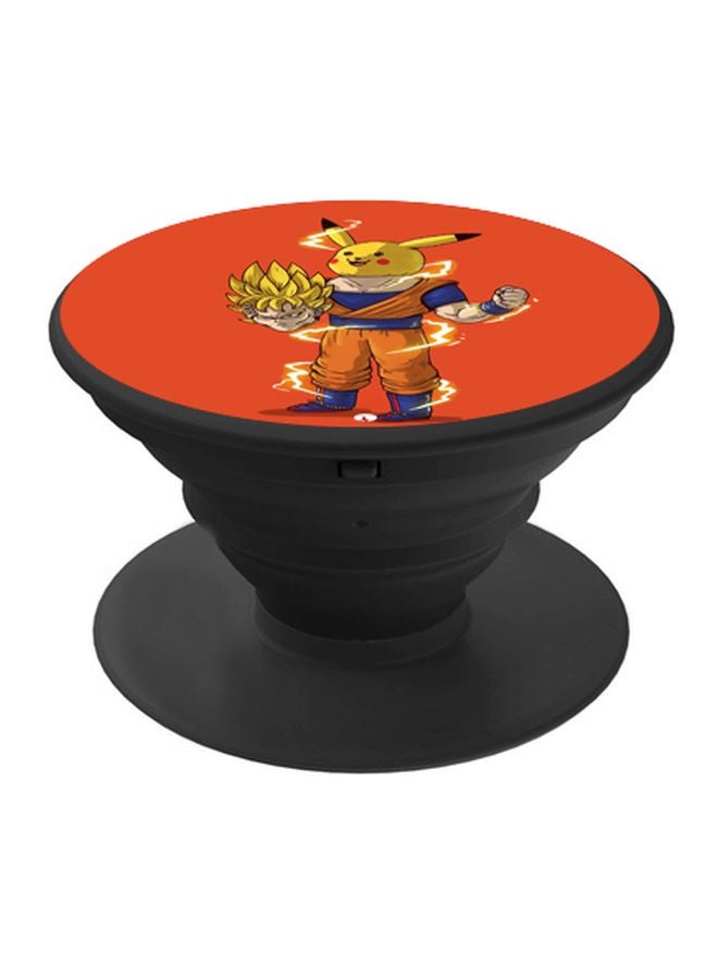 BP Pikachu Printed Pop Socket Phone Holder Red/Yellow/Orange - Image 1