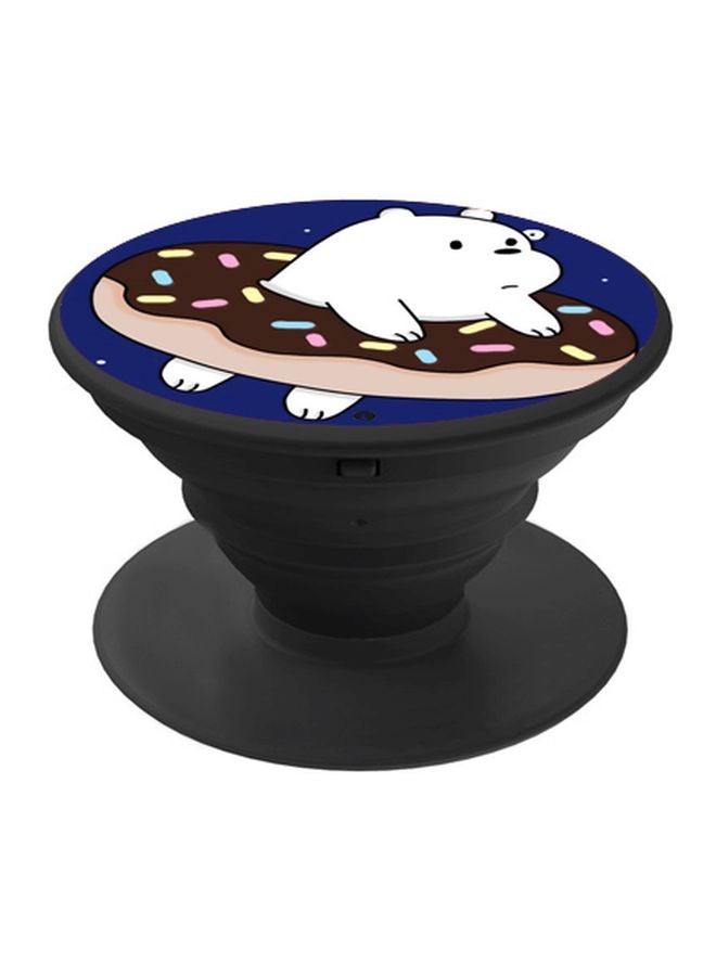 BP Donut Bear Printed Pop Socket Phone Holder Blue/Brown/Black - Image 1