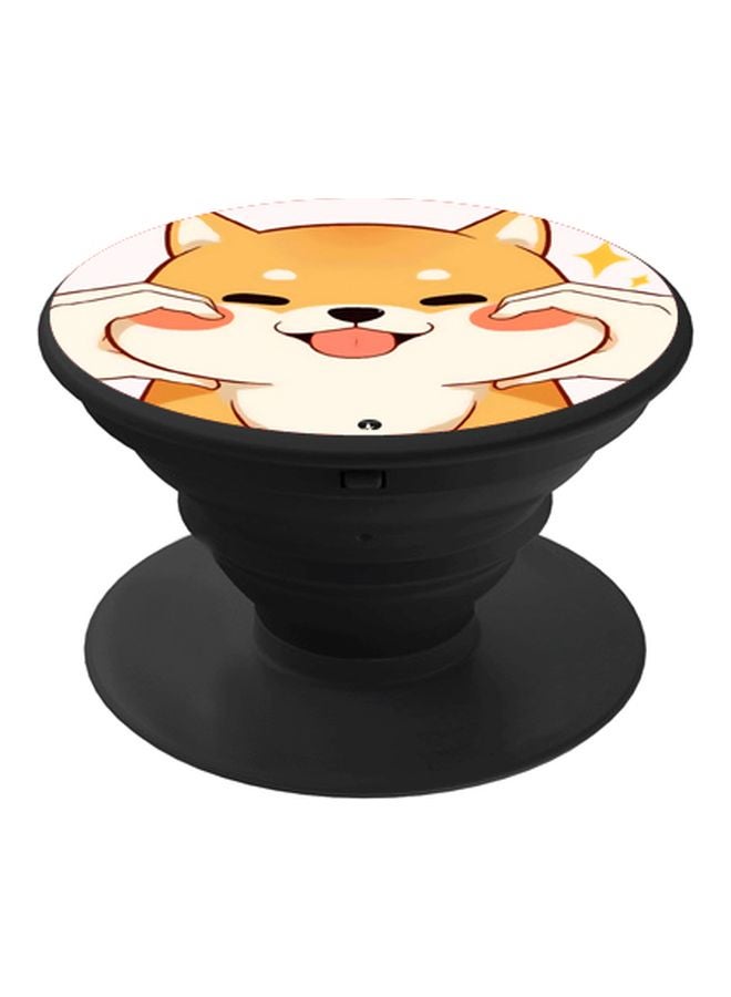 BP Cartoon Printed Pop Socket Phone Holder Beige/White/Black - Image 1