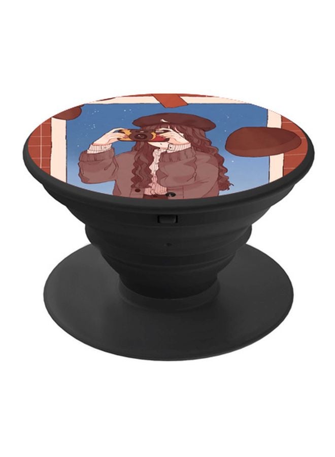 بي بي حامل هاتف بوب سوكيت بطبعة رسم أنمي أزرق\بني\أسود - Image 1