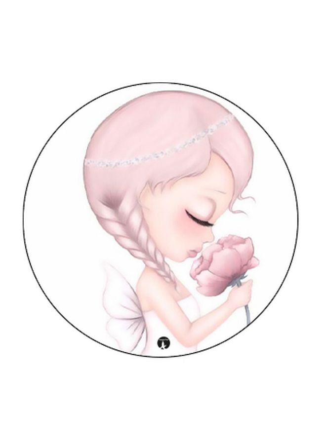 BP Girl With Flower Printed Pop Socket Phone Holder White/Pink/Black - Image 2