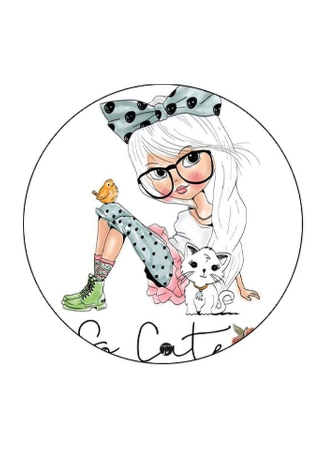 BP Girl Printed Pop Socket Phone Holder White/Blue/Black - Image 2