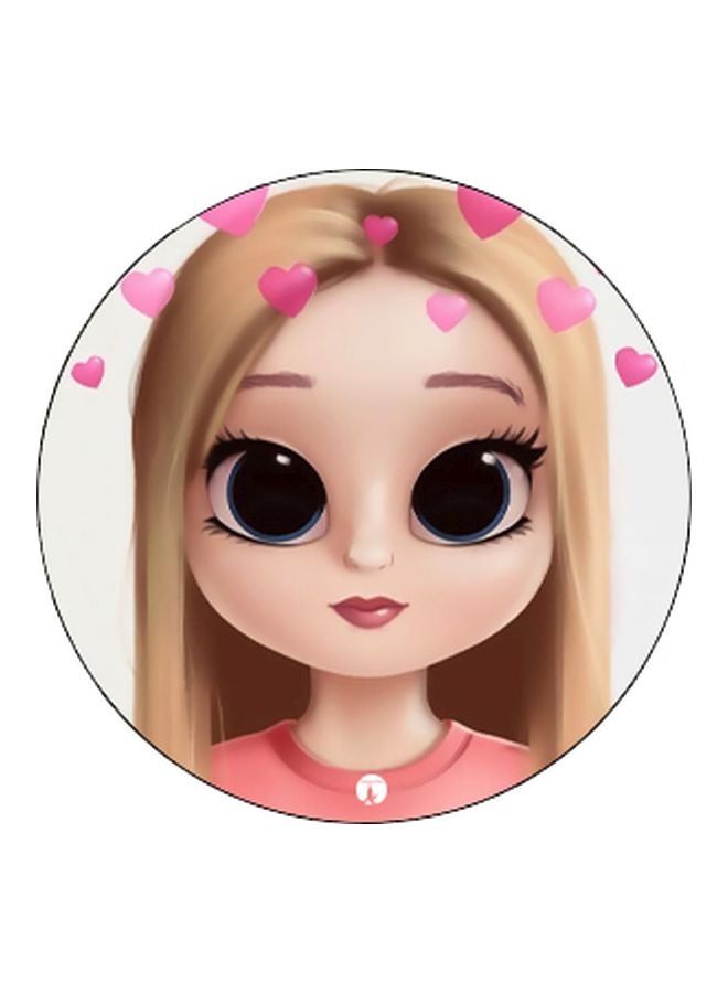 BP Girl Printed Pop Socket Phone Holder Beige/Pink/Black - Image 2