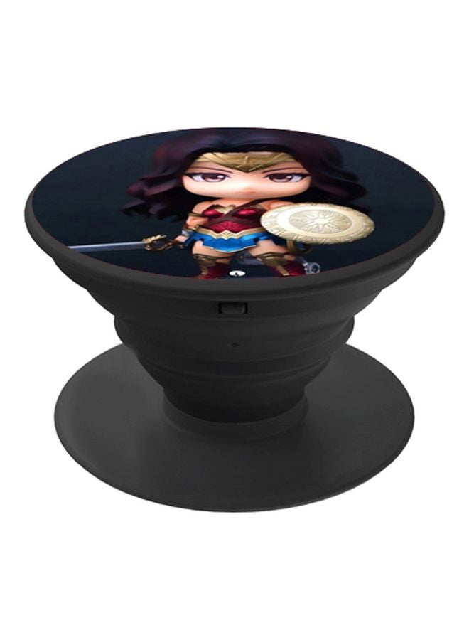 BP Cartoon Printed Pop Socket Phone Holder Black/White/Beige - Image 1