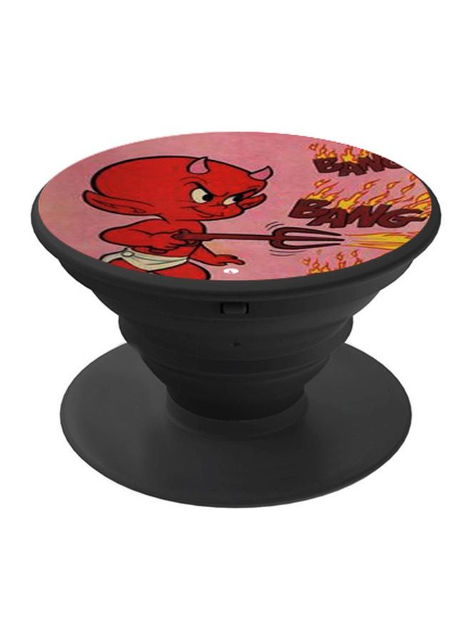 BP Devil Kid Printed Pop Socket Phone Holder Pink/Red/Black - Image 1