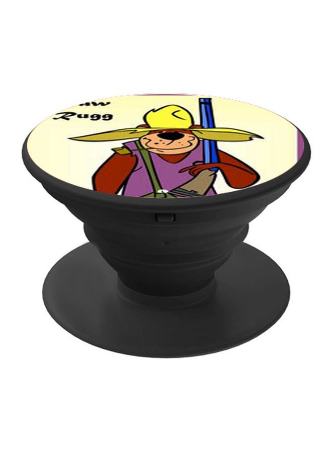 BP Hillbilly Bear Printed Pop Socket Phone Holder Yellow/Brown/Black - Image 1
