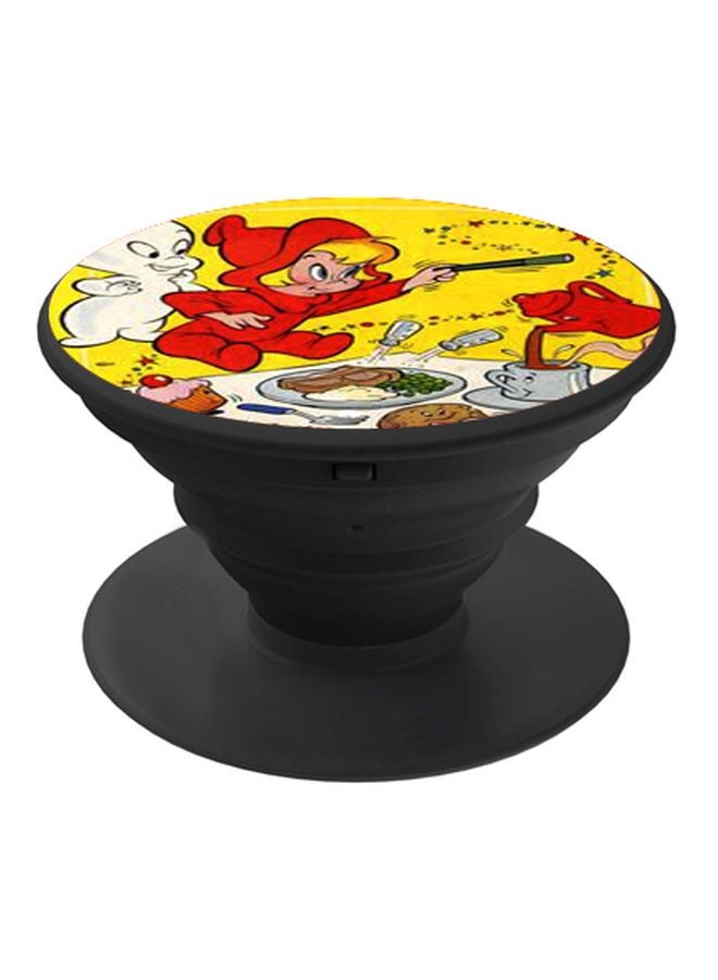 BP Cartoon Printed Pop Socket Phone Holder Yellow/Red/Black - Image 1