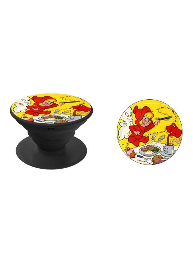 BP Cartoon Printed Pop Socket Phone Holder Yellow/Red/Black - Image 2