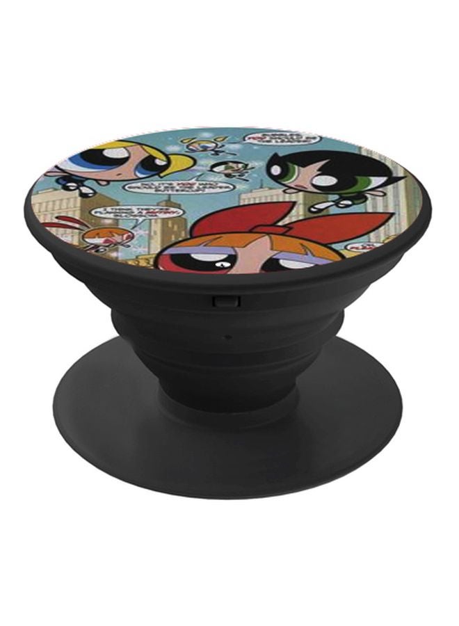 بي بي حامل هاتف على شكل مقبض أصابع منبثق بطبعة رسومات كرتونية أزرق/أحمر/أسود - Image 1