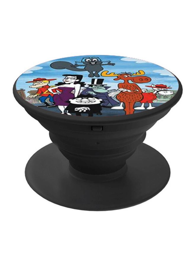 BP Cartoon Printed Pop Socket Phone Holder Blue/Brown/Black - Image 1