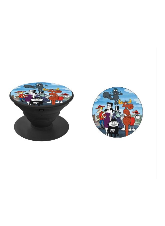 BP Cartoon Printed Pop Socket Phone Holder Blue/Brown/Black - Image 2