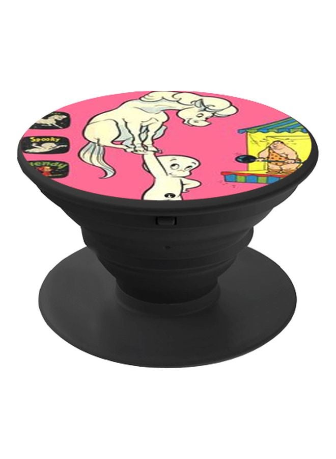 BP Cartoon Printed Pop Socket Phone Holder Pink/Beige/Black - Image 1