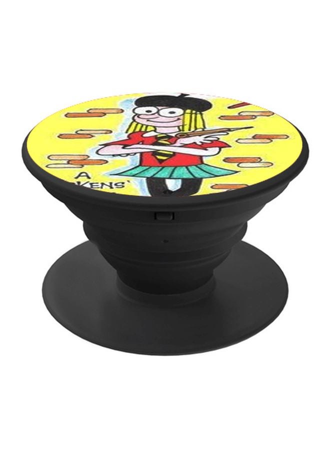 بي بي حامل هاتف على شكل مقبض أصابع منبثق بطبعة رسومات كرتونية أصفر/أحمر/أسود - Image 1