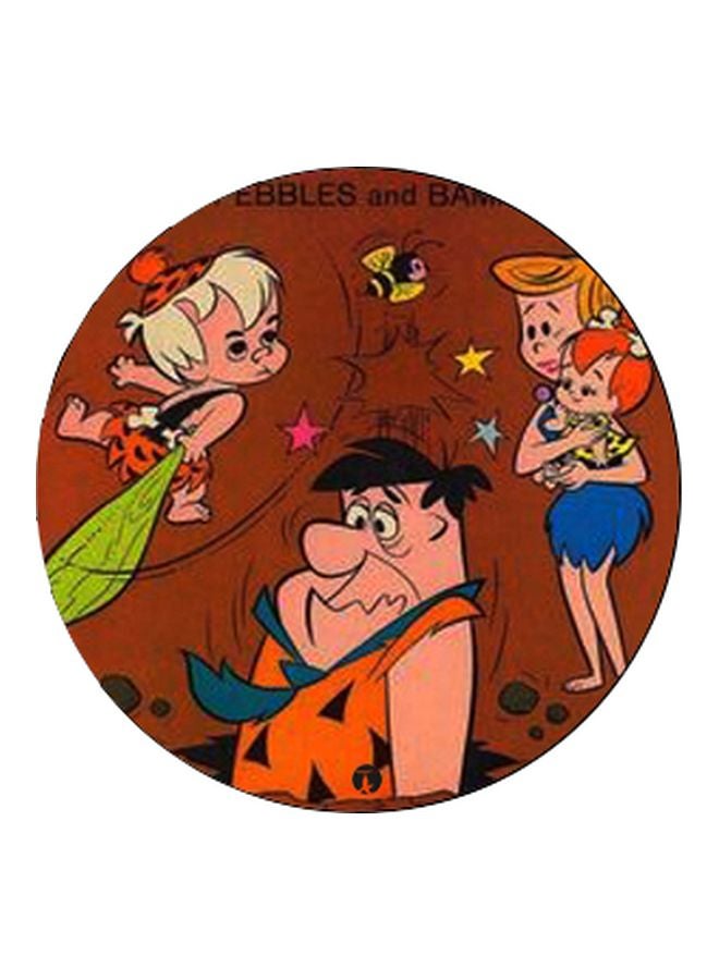 بي بي حامل هاتف على شكل مقبض أصابع منبثق بطبعة رسومات كرتونية بني/ أزرق/ بيج - Image 2