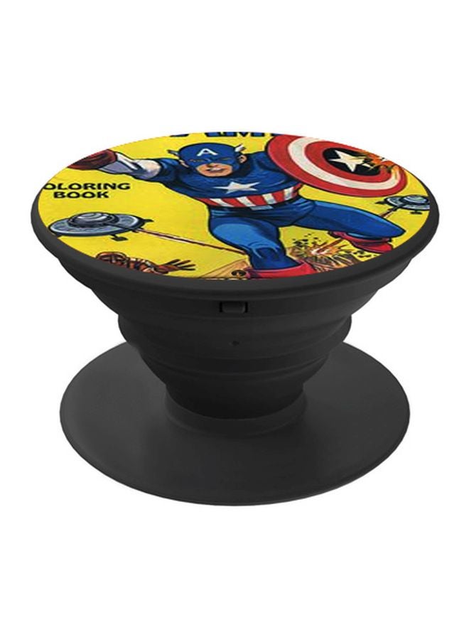 BP Cartoon Printed Pop Socket Phone Holder Yellow/Blue/Red - Image 1