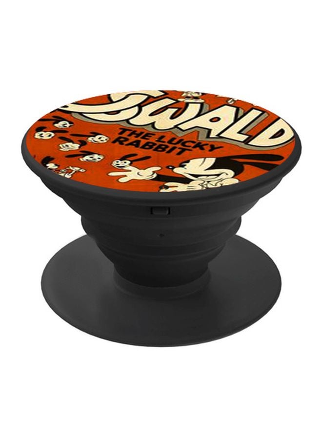 BP Cartoon Printed Pop Socket Phone Holder Black/Orange/Beige - Image 1