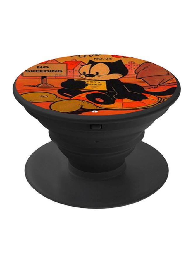 BP Cartoon Printed Pop Socket Phone Holder Red/Brown/Black - Image 1