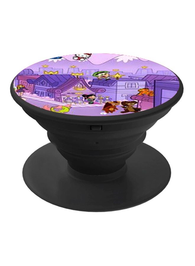 BP Cartoon Printed Pop Socket Phone Holder Blue/Pink/Black - Image 1