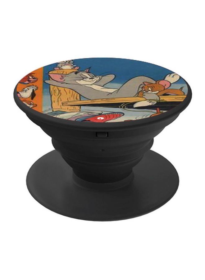 BP Cartoon Printed Pop Socket Phone Holder Brown/Blue/Grey - Image 1