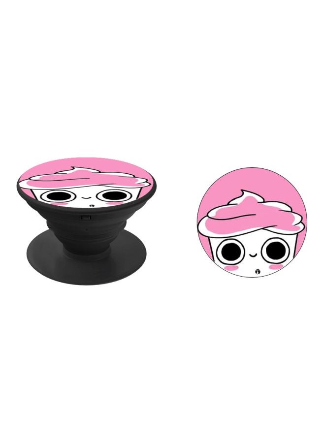 BP Cartoon Printed Pop Socket Phone Holder Black/Pink/White - Image 2