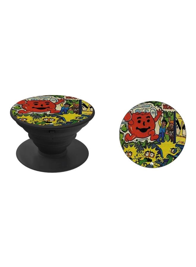 BP Cartoon Printed Pop Socket Phone Holder Yellow/Red/Black - Image 2