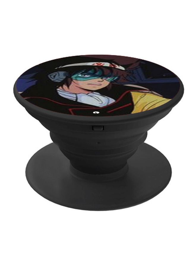 BP Anime Printed Pop Socket Phone Holder Blue/Yellow/Black - Image 1