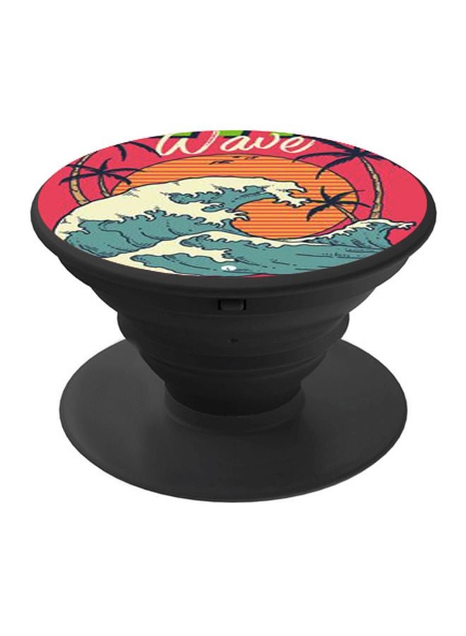 BP Wave Printed Pop Socket Phone Holder Blue/Pink/Black - Image 1