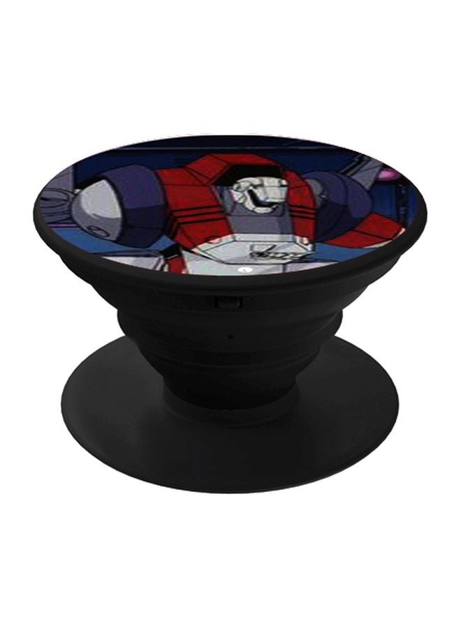 BP Cartoon Robot Printed Pop Socket Phone Holder Purple/Grey/Black - Image 1