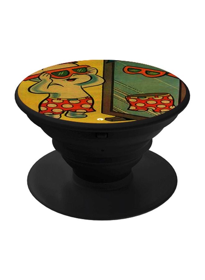 BP Cartoon Printed Pop Socket Phone Holder Yellow/Green/Black - Image 1