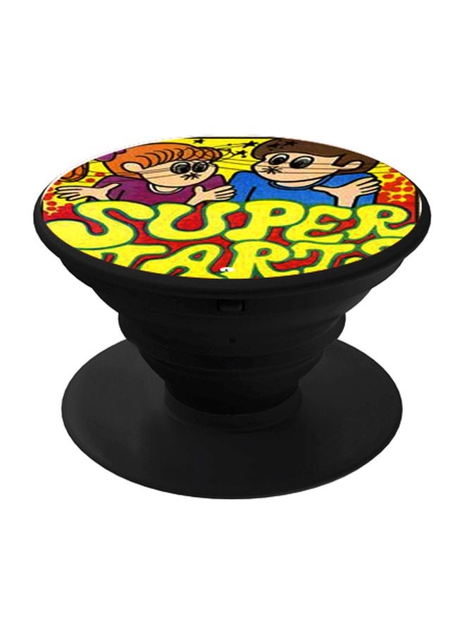 BP Super Star Boy And Girl Printed Pop Socket Phone Holder Yellow/Blue/Black - Image 1