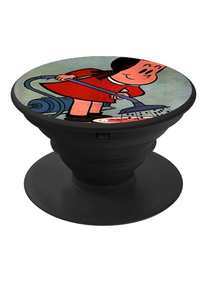 بي بي حامل هاتف على شكل مقبض أصابع منبثق بطبعة رسومات كرتونية رمادي / أحمر / أسود - Image 1