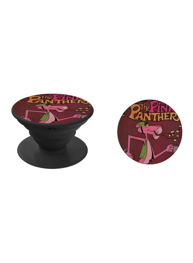 بي بي حامل هاتف على شكل مقبض أصابع منبثق بطبعة رسومات كرتونية بني/وردي/أسود - Image 2