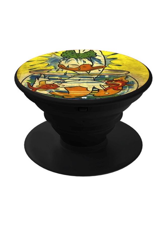 BP Cartoon Printed Pop Socket Phone Holder Yellow/Orange/Black - Image 1