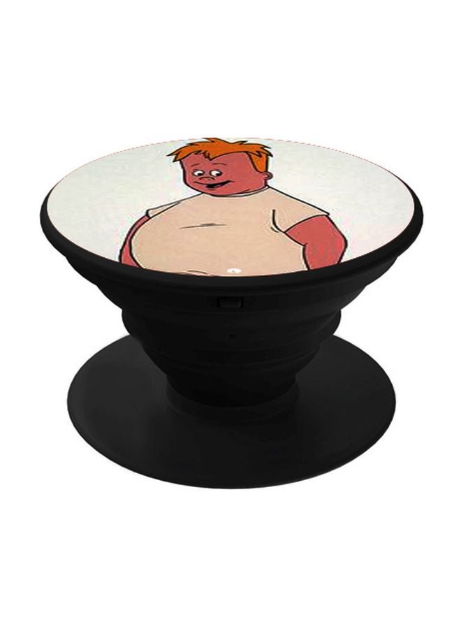 BP Cartoon Printed Pop Socket Phone Holder White/Pink/Black - Image 1