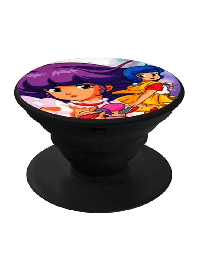 BP Creamy Mami Printed Pop Socket Phone Holder Purple/Yellow/Black - Image 1