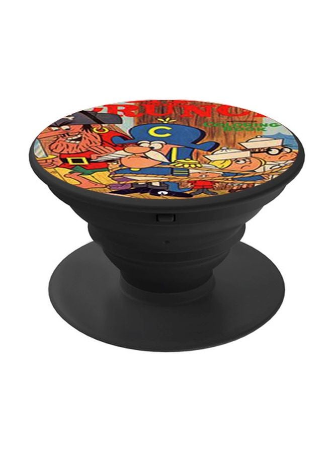 BP Cartoon Printed Pop Socket Phone Holder Brown/Blue/Red - Image 1
