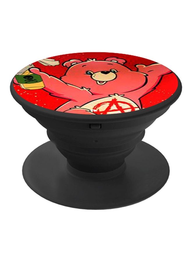 BP Cartoon Printed Pop Socket Phone Holder Red/Beige - Image 1