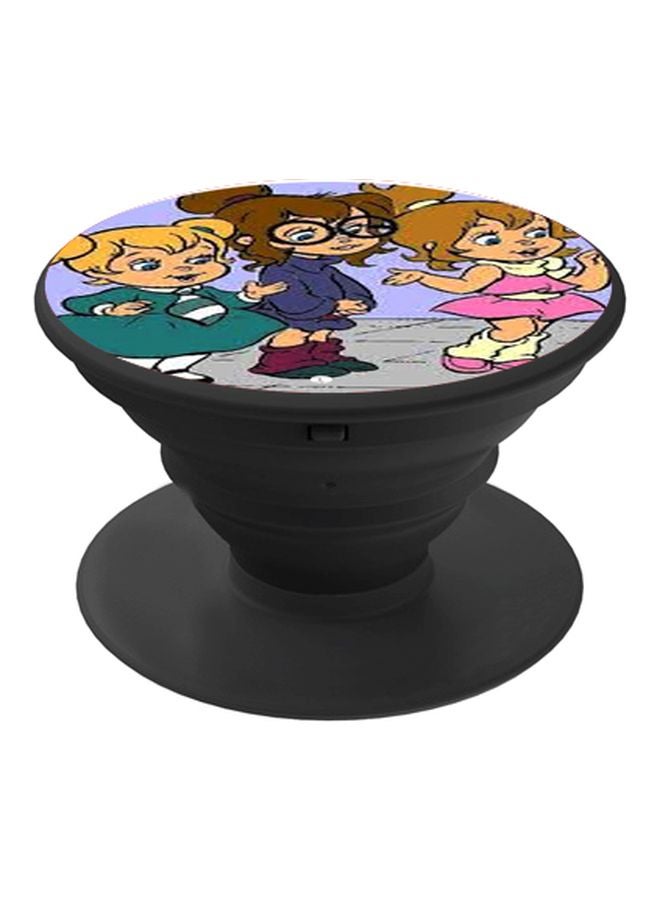 بي بي حامل هاتف على شكل مقبض أصابع منبثق بطبعة رسومات كرتونية أرجواني/رمادي/أخضر - Image 1