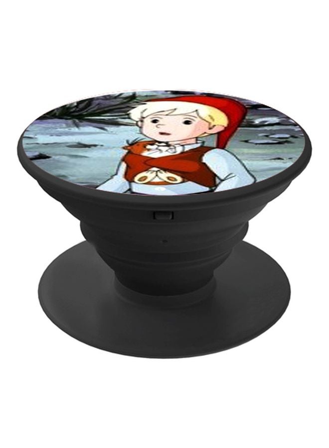 BP Cartoon Printed Pop Socket Phone Holder Grey/Red/Yellow - Image 1