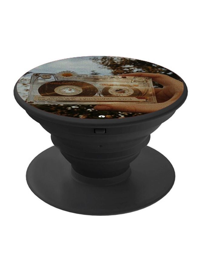 بي بي حامل هاتف بوب سوكيت بطبعة رسمة كرتونية على شكل كاسيت أسود/بيج/أزرق - Image 1