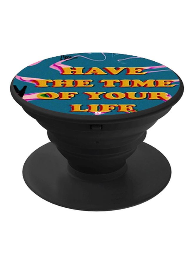 BP Have The Time Of Your Life Printed Pop Socket Phone Holder Black/Blue/Yellow - Image 1