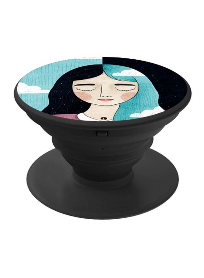 BP Girl Printed Pop Socket Phone Holder Black/Blue/Beige - Image 1