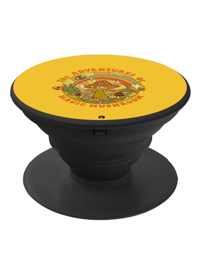 BP The Adventures Of Magic Mushroom Printed Pop Socket Phone Holder Black/Yellow/Orange - Image 1