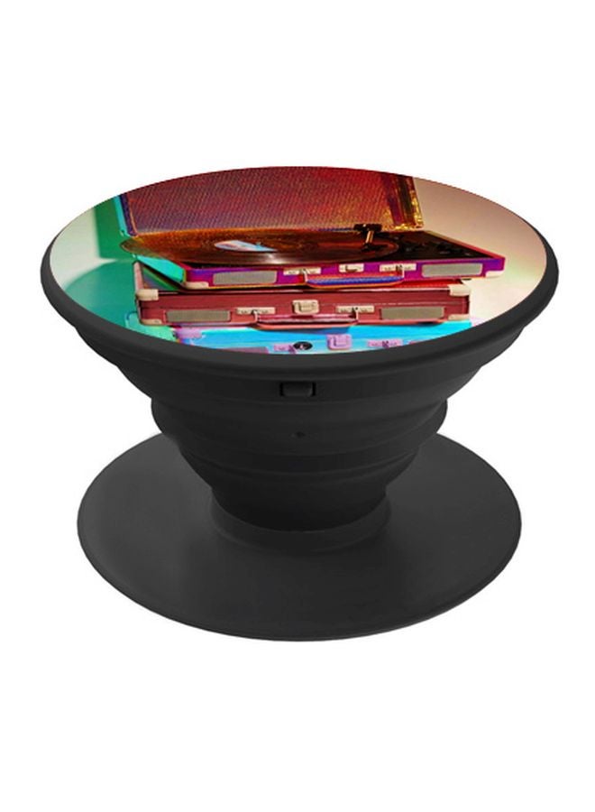 BP Audio Player Printed Pop Socket Phone Holder Black/Blue/Brown - Image 1