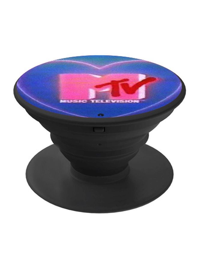 BP MTV Printed Pop Socket Phone Holder Black/Blue/Pink - Image 1