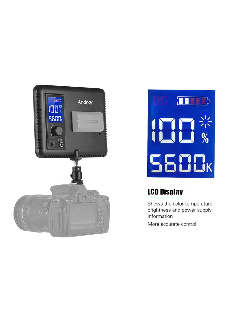 ANDOER 2-Piece Photography LED Light Panel With Tripod Stand Black - Image 3