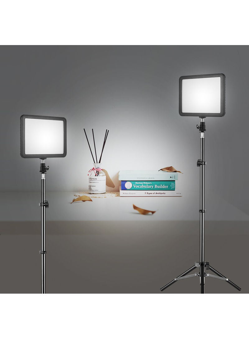ANDOER 2-Piece Photography LED Light Panel With Tripod Stand Black - Image 2