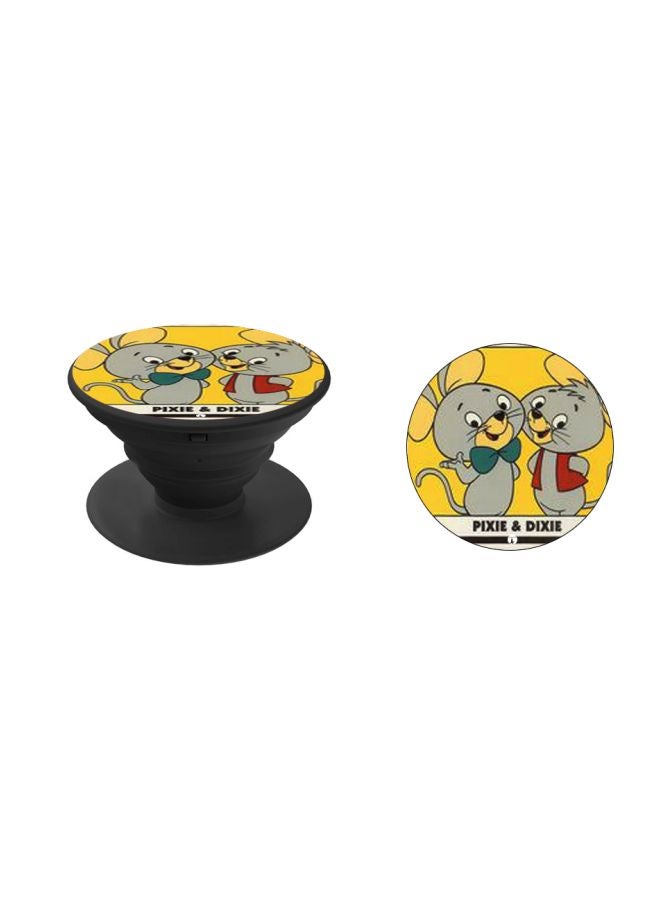 BP Pixie And Dixie Printed Pop Socket Phone Holder Yellow/Grey - Image 2
