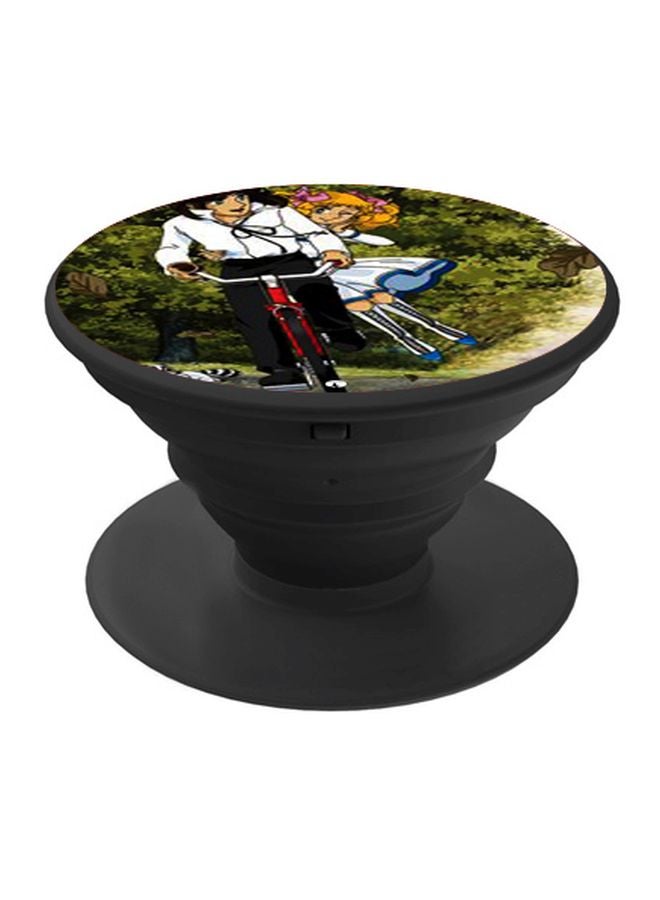 بي بي حامل هاتف على شكل مقبض أصابع منبثق بطبعة رسومات كرتونية متعدد الألوان - Image 1