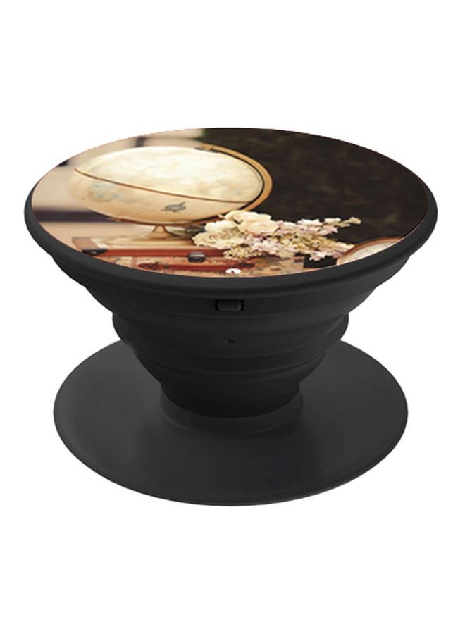 BP Floral Printed Pop Socket Phone Holder Beige/Black/Brown - Image 1